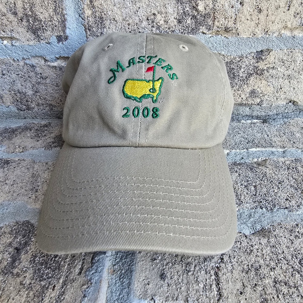 Masters 2008 American Needle Golf Hat Khaki Tan Cotton Adjustable Dad Cap Mens